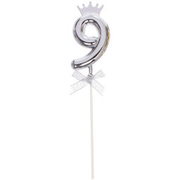 Топпер Цифра Королевский вечер "9" 22 см, микс