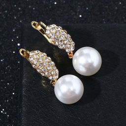 Серьги с жемчугом Грейс дорожка, цвет белый в золоте