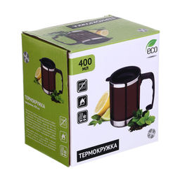 Термос-кружка 0,40 л, вакуумная, нерж, з цвета, арт. 841-788