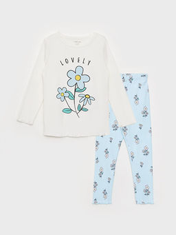 Bisiklet Yaka Uzun Kollu Bask?l? K?z Bebek Pijama Tak?m?