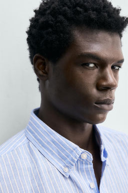 CAMISA REGULAR FIT LINO - ALGOD?N / rayas