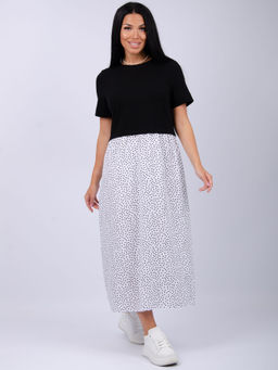 Платье "Виттория 6" белый горох, вискоза/кулирка (М)