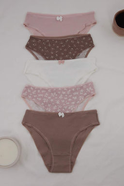 Pembe 5li Suprem Cicekli Slip Kulot THMSS26KU00026