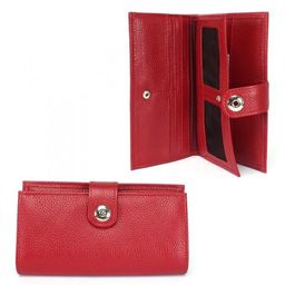 Портмоне женское Croco-ПР-971 с хлястиком натуральная кожа 4 отд, 17 карм, красный флотер (113) 239657