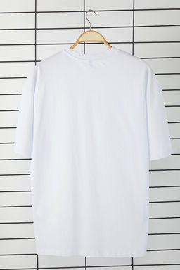 TRENDYOL MAN Beyaz Oversize/Genis Kesim %100 Pamuklu Brooklyn Bask?l? Tok Kumas T-shirt TMNSS25TS00072 - Trendyolmilla фото 2