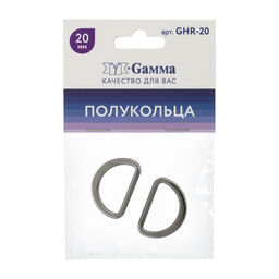 Фурнитура сумочная металл Gamma GHR-20 Полукольцо литое d 20 мм 5 x 2 шт. №06 под черный никель