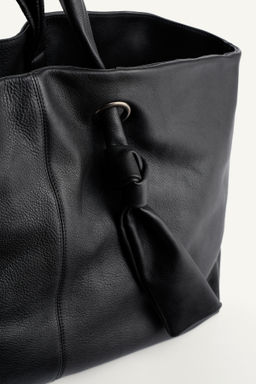 BOLSO SHOPPER PIEL / Negro - Zara фото 6