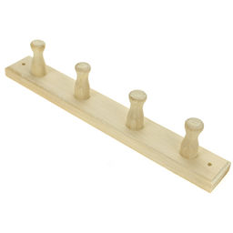 Вешалка-планка деревянная Пустячок 35х5х7см, 4 крючка, липа (Россия) - Домашняя Мода фото 3