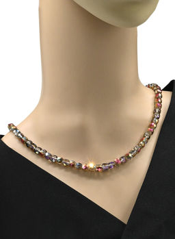 Бусы из циркона кубик гр.6мм цв.хамелеон, 47см