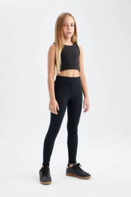 K?z Cocuk Standart Boy Fitilli Kaskorse Etiketli Lacivert Tayt