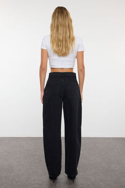 Siyah More Sustainable Dikis Detayl? Dusuk Bel Loose Baggy Jeans TWOAW25JE00328 - Trendyolmilla фото 6
