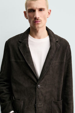 ORIGINS SUEDE LEATHER BLAZER - Zara фото 6