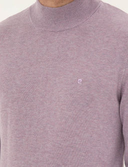 Lila Melanj Slim Fit Yar_m Bal_k__ Yaka Basic Triko Kazak - Pierre cardin фото 7