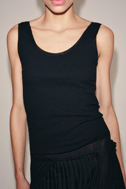 CAMISETA COMBINADA TIRANTES / Negro - Zara фото 4