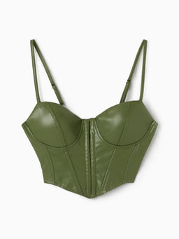 Корсет женский кожаный MIST, размер 40 (XS), хаки