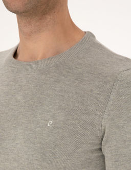 A__k Gri Melanj Slim Fit Bisiklet Yaka Basic Triko Kazak - Pierre cardin фото 7