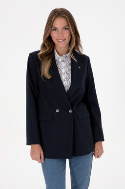 Kad_n Lacivert _izgili Ceket Sepette S_rpriz _ndirim