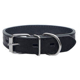 ВИА Ошейник кожаный черный "Бэйз" 2 слоя, 30мм, 35-45см 23230черн 99ред99 23230черн 23230черн