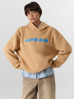 Теплое худи женское бежевое с начесом - Mark formelle фото 6