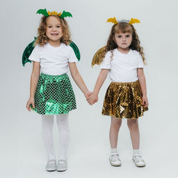Карнавальный набор «Зимний дракошка», цвет зелёный: крылья, юбка и ободок