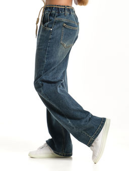 Джинсы для девочек прямого кроя 33-69031 синий - Mini maxi фото 10