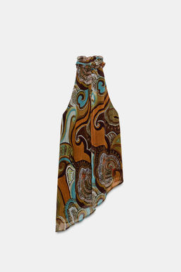 ASYMMETRIC PRINTED TOP WITH METALLIC THREAD - Zara фото 8