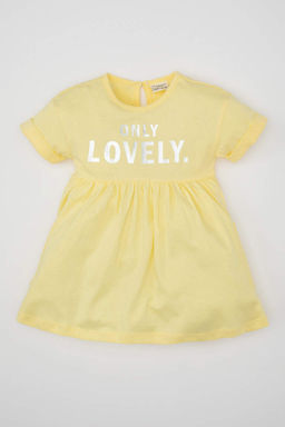 Платье с короткими рукавами и принтом для маленьких девочек