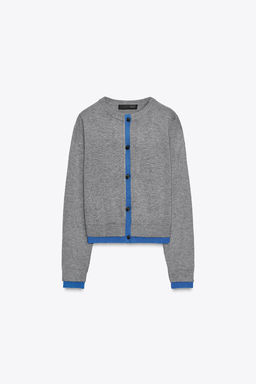 CONTRAST KNIT CARDIGAN - Zara фото 4