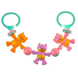 Растяжка на коляску/кроватку Котик, 3 игрушки, цвет МИКС, Крошка Я