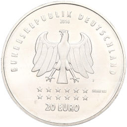 Монета 20 евро 2016 года Германия 175 лет Гимну Германии