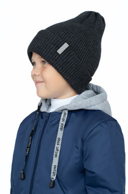 Шапка вязаная антрацит