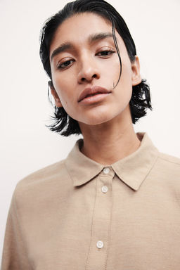 Camisa en franela de algodon