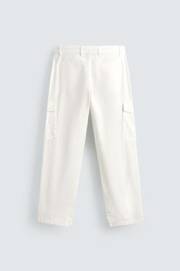 PANTAL?N CARGO REGULAR FIT / Blanco roto - Zara фото 8