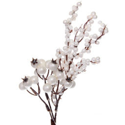 Цена за 2 шт. Ветка декоративная "Снежное утро" 33 см