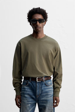 MEDIUM WEIGHT LONG SLEEVE T-SHIRT - Zara фото 11