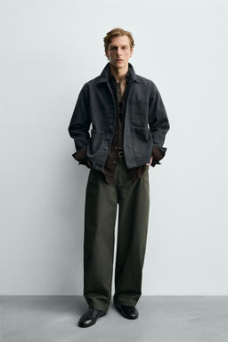 SOBRECAMISA RELAXED FIT BOLSILLOS / Gris topo