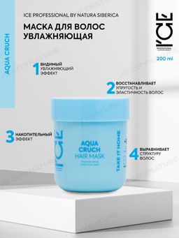 Маска для волос Увлажняющая, 200 мл / Natura Siberica / ICE Professional / Home / Aqua Cruch /