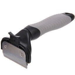 Цена за 2 шт. Расческа - фурминатор с кнопкой самоочистки для животных "ПРЕМИУМ - МОЙ БРО", прорезиненная ручка, цвет серый/черный, 7,8*16см