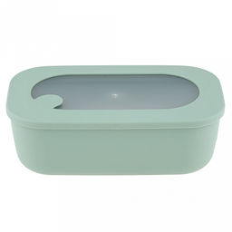 Контейнер для продуктов пластмассовый Нео 0,9л, 21x12,5x7см, прямоугольный, герметичный, с крышкой, фисташковый, клапан для выпуска пара, подходит для СВЧ (Россия) - Домашняя мода фото 2