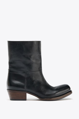 LEATHER COWBOY ANKLE BOOTS - Zara фото 4