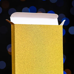 Цена за 5 шт. Подарочная коробка под плитку шоколада, с окном, золотая, 17×8×1.4 см