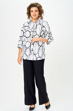 Блуза БелЭльСтиль 877 бело-черный фото 2