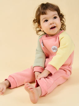 Комбинезон-косуха Колор блок Персик утепленный 0+