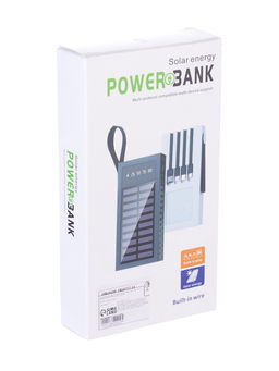 Внешний портативный аккумулятор 10000 мАч, 10 W, 2USB, Type-C, фонарик, солнечная панель, чёрный - Simaland фото 13