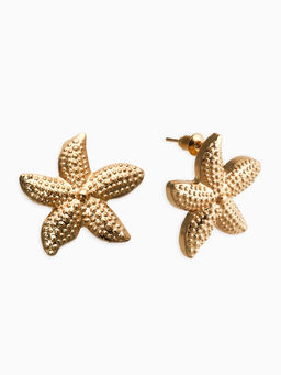 Цена за 3 шт. Серьги металл "Морская звезда", цвет золото