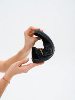 Босоногие туфли 188.natabl.Черный джангл+черная замша