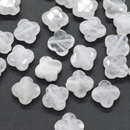 Бусина для рукоделия из горного хрусталя Клевер граненый 13*13мм, 1 шт Радуга камня