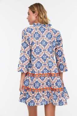 Trendyolmilla Etnik Desenli Mini Dokuma Serit Aksesuarl? %100 Pamuk Plaj Elbisesi TBESS22EL0765  фото 5