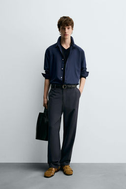 STRAIGHT-LEG FLOWING TROUSERS