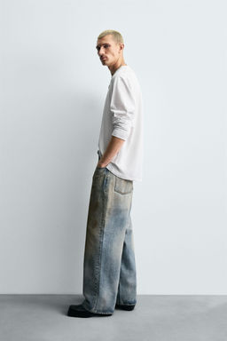 VINTAGE EFFECT BAGGY FIT JEANS - Zara фото 4